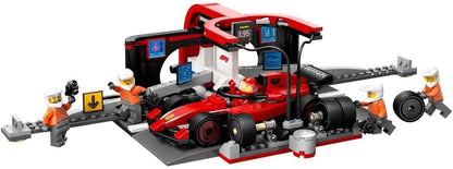 LEGO City F1 Pit Stop e Pit Crew com Ferrari Car Toy - Conjunto de Fórmula 1 incl. uma minifigura de motorista, 4 mecânicos, pneus sobressalentes e armas de roda - brinquedos de construção para meninos e meninas com mais de 6 anos