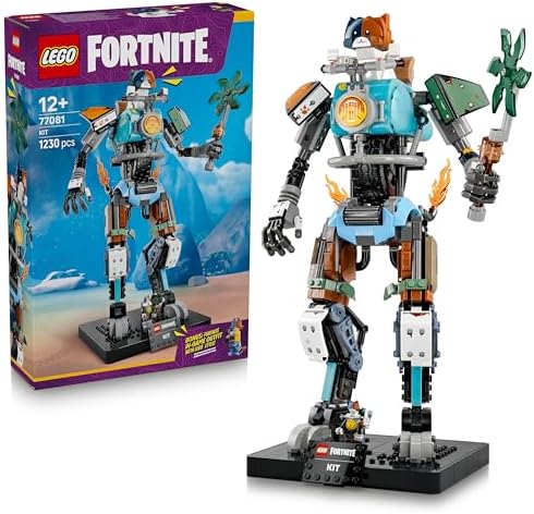 LEGO Fortnite KIT Brinquedo - Figura Interativa com Picareta Garra Poderosa e Roda Giratória para Decoração de Quarto Infantil - Presente Gamer para Meninos, Meninas e Adolescentes a partir de 12 Anos - 77081