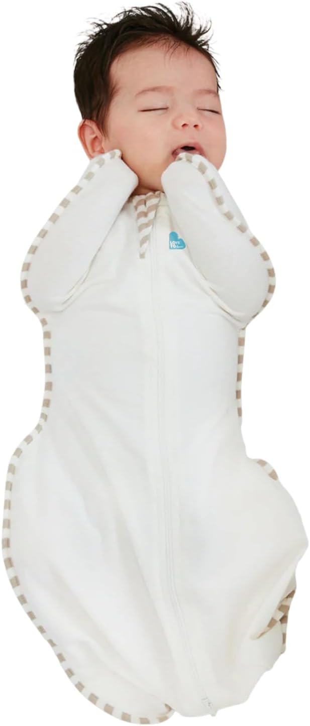 Love To Dream™ Swaddle UP™, Recém-nascido 2,2–3,8 kg - Creme | Ajuste perfeito, promove uma rotina de sono saudável | 1,0 Tog Ideal para primavera e verão (20–24 °C) | Algodão lavável à máquina com zíper duplo