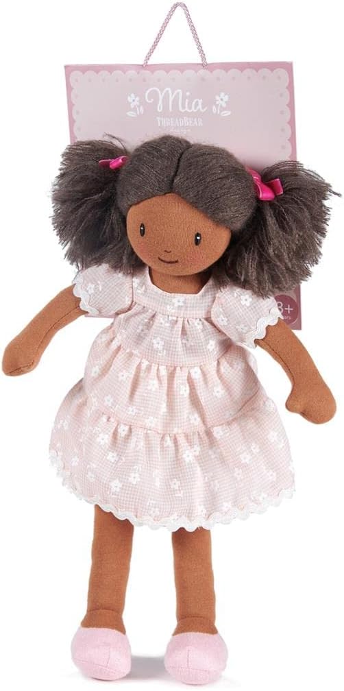 ThreadBear Design Mia Rag Doll - Peluche con Vestido Rosa para niños…