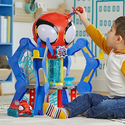 Conjunto de Brinquedo Marvel Spidey e Sua Turma: Web-Quarters (QG da Teia) com Boneco do Spidey, Veículo e Acessórios
