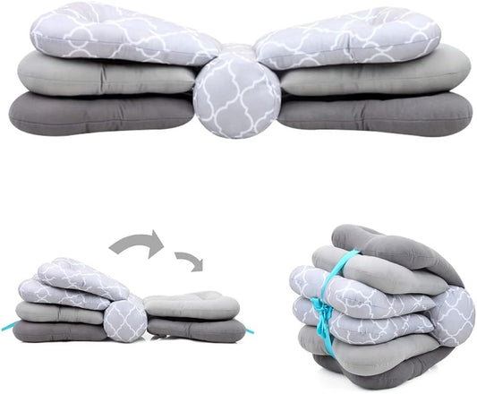 Blublu Park Almohada de Lactancia para Bebé y Postparto (Gris, 67 x 26 cm)