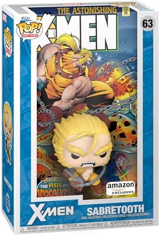 Funko POP! Capa de Quadrinhos: Marvel - Era do Apocalipse - Dentes de Sabre - Exclusivo da Amazon - Figura de Vinil Colecionável - Ideia de Presente - Produto Oficial - Brinquedos para Crianças e Adultos - Fãs de Quadrinhos