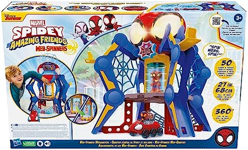 Conjunto de Brinquedo Marvel Spidey e Sua Turma: Web-Quarters (QG da Teia) com Boneco do Spidey, Veículo e Acessórios
