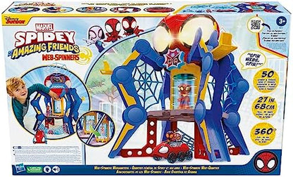 Conjunto de Brinquedo Marvel Spidey e Sua Turma: Web-Quarters (QG da Teia) com Boneco do Spidey, Veículo e Acessórios