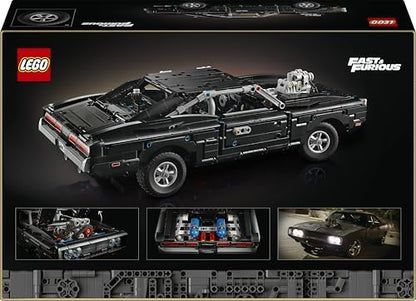 LEGO Technic Velozes e Furiosos Dodge Charger R/T - Kit de Modelo de Carro para Adultos - Conjunto STEM Colecionável com Motor V8 e Suspensão - Presente Nostálgico para Fãs do Filme - 42231