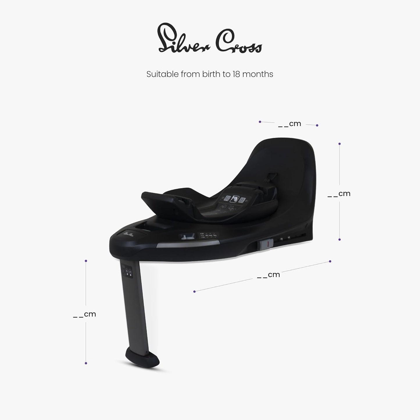 Silver Cross Base Plus com rotação de 360° ISOFIX para cadeiras auto Glide Plus 360 e Approach Plus 360 - Interruptor de rotação AgeLock - Fácil utilização virada para trás ou para a frente - Fixação ISOFIX segura