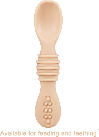 PandaEar Conjunto de 7 Colheres de Silicone para Bebês, Colheres para Introdução Alimentar Participativa, Colher para Primeira Fase de Autoalimentação para Bebês e Crianças Pequenas