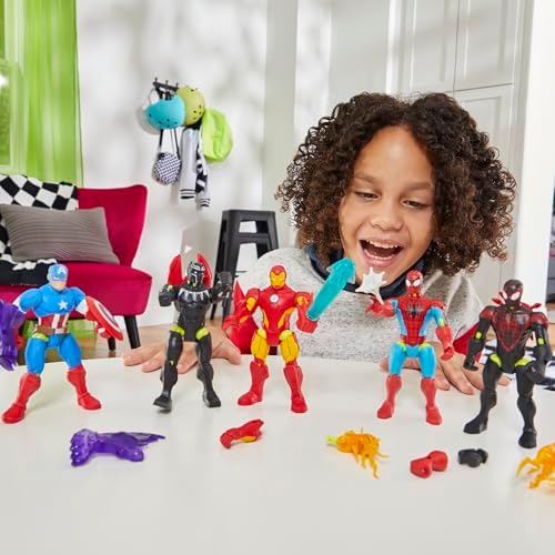 Homem-Aranha MixMashers Marvel Figura de Ação e Acessórios para Montar, Vermelho