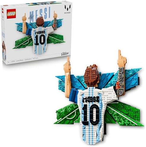 LEGO Editions Lionel Messi – Celebração - Conjunto de Arte de Parede 3D DIY para Decoração de Quarto Infantil - Presente de Futebol para Adolescentes a partir de 14 Anos e Fãs de Esportes Adultos - 43018