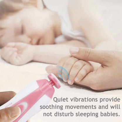 PandaEar Aparador de unhas elétrico para bebês, lixa de unhas elétrica para bebês e crianças pequenas, kit com 6 lixas de reposição extras (rosa)