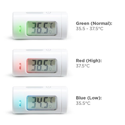 Munchkin Termômetro infravermelho | Sem contato e sem toque para bebês, com tela LCD de um botão | Compacto e prático para viagens | Temperatura corporal infantil com alerta de febre, itens essenciais para bebês