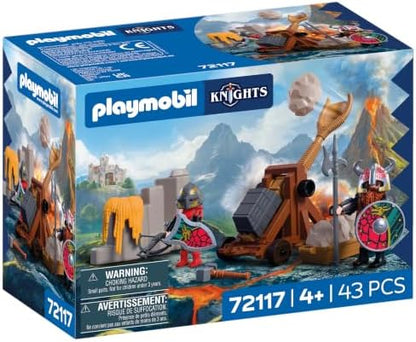 Playmobil | Cavaleiros | Catapulta do Cavaleiro do Dragão | Catapulta de Pedra com Função de Disparo e Muralha de Pedra | Brinquedo de Cavaleiros para Crianças a partir de 4 Anos | 72117