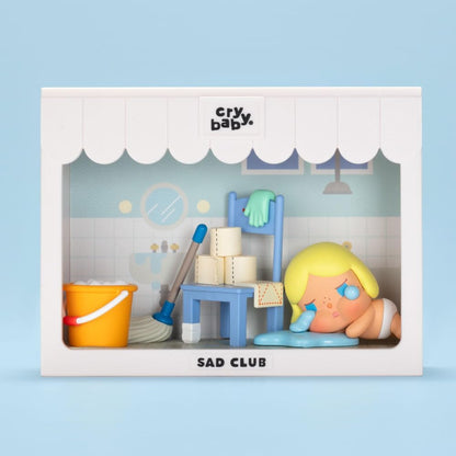 POP MART CRYBABY Série Sad Club Conjuntos de Cenas 1 Caixa 2,5 polegadas Personagem Articulado Design Premium presentes para mulheres Caixa surpresa favorita dos fãs Brinquedo colecionável Boneco de ação de brinquedo de arte