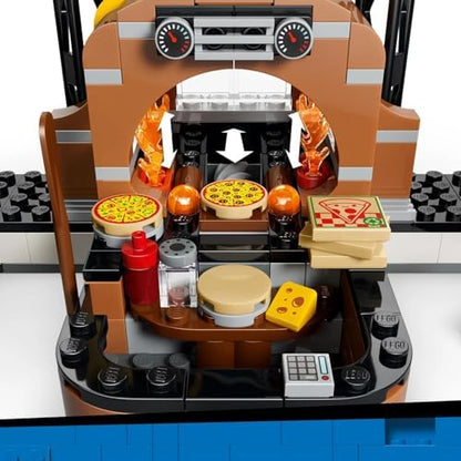 LEGO City Experiência de Entrega de Pizza com Veículos - inclui Carrinho de Brinquedo, Scooter, Drone, Máquina de Arcade e 5 Minifiguras - Ideia de Presente de Aniversário para Meninos a partir de 6 Anos - 60496