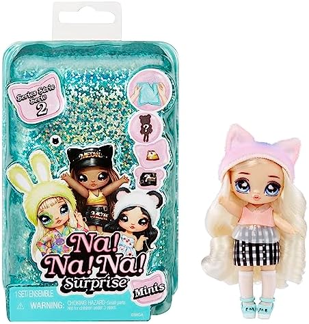 Na Na Na Surprise Minis Série 2 - Boneca Fashion de 10 cm - Embalagem Misteriosa com Confete Surpresa - Inclui Boneca Articulada, Roupa e Sapatos - Ótimo Presente para Crianças - Para Meninas e Meninos a partir de 4 Anos