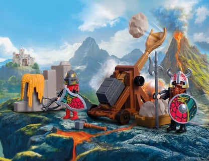 Playmobil | Cavaleiros | Catapulta do Cavaleiro do Dragão | Catapulta de Pedra com Função de Disparo e Muralha de Pedra | Brinquedo de Cavaleiros para Crianças a partir de 4 Anos | 72117