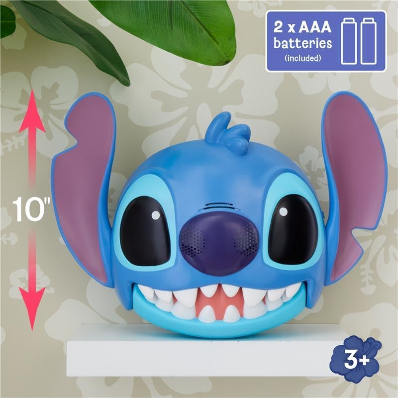 Just Play Máscara Falante do Stitch da Disney da com mais de 25 sons e frases, alças ajustáveis, fantasia infantil, brinquedo para brincar de se vestir e de faz-de-conta para meninas, meninos e crianças a partir de 3 anos.