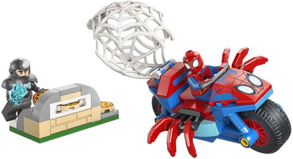 LEGO ǀ Marvel Homem-Aranha em sua Moto vs. Rino - Brinquedo de Super-Herói com Moto e 2 Minifiguras - Presente para Meninos a partir de 4 Anos e Fãs do Desenho do Homem-Aranha e Seus Amigos Incríveis - 11206