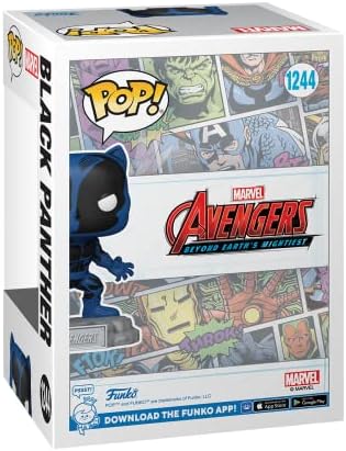 Funko POP! Marvel: A60 - Pantera Negra dos Quadrinhos com Pin de Esmalte - Marvel Comics - Exclusivo da Amazon - Figura Colecionável de Vinil - Ideia de Presente - Produto Oficial - Brinquedos para Crianças e Adultos