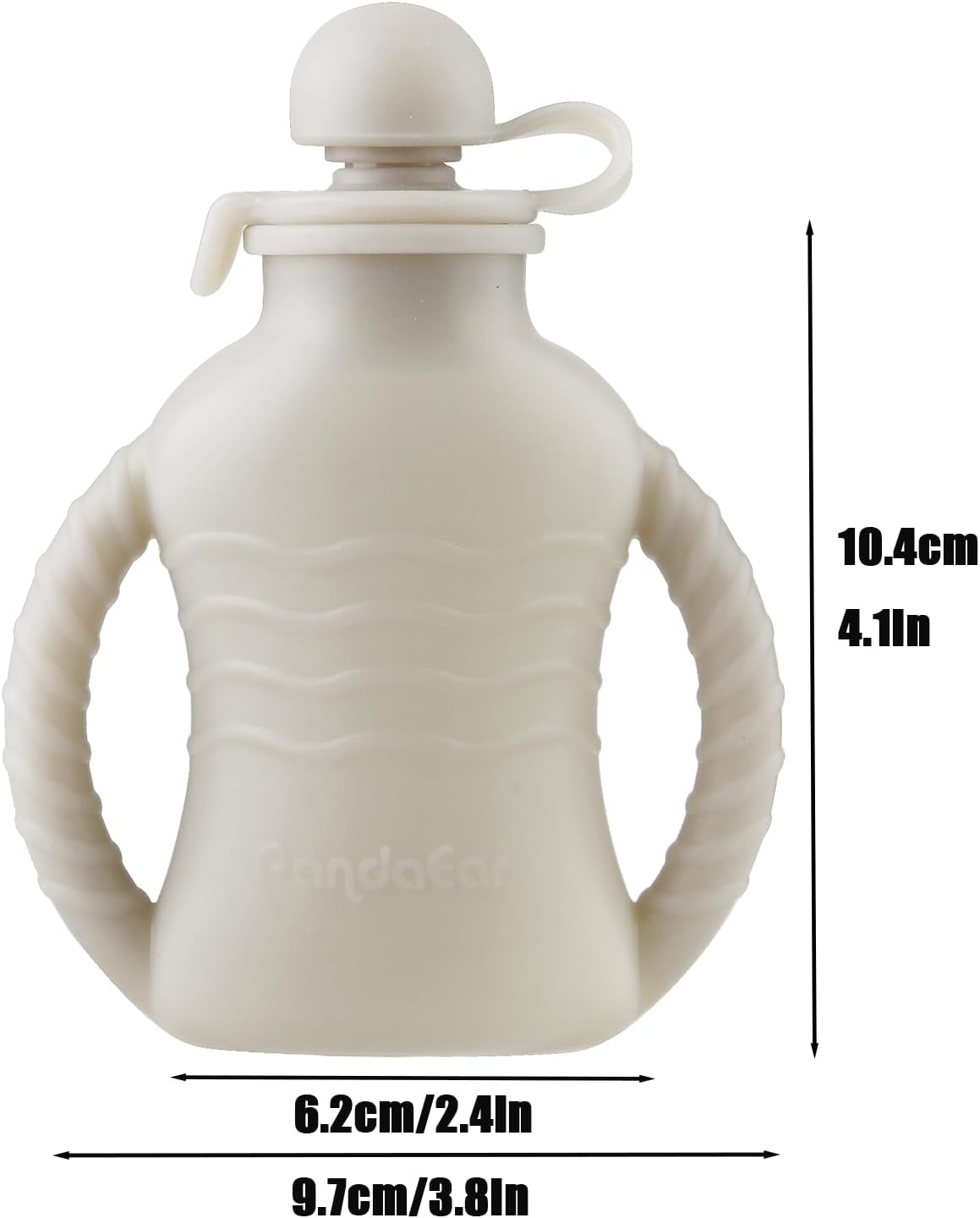 PandaEar 4 Pack Reusable Silicone Baby Food Pouches, Washable Freezer Squeezable Pouch for Toddler Kids, BPA-Free Silicone Refillable Baby Food Storage, 4oz