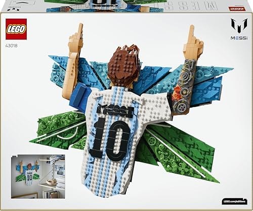 LEGO Editions Lionel Messi – Celebração - Conjunto de Arte de Parede 3D DIY para Decoração de Quarto Infantil - Presente de Futebol para Adolescentes a partir de 14 Anos e Fãs de Esportes Adultos - 43018