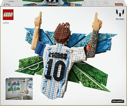 LEGO Editions Lionel Messi – Celebração - Conjunto de Arte de Parede 3D DIY para Decoração de Quarto Infantil - Presente de Futebol para Adolescentes a partir de 14 Anos e Fãs de Esportes Adultos - 43018