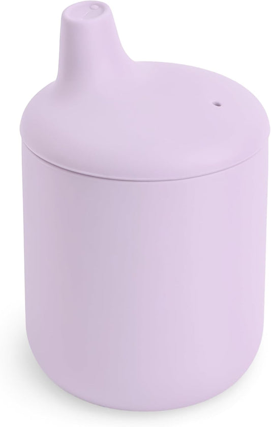 Mushie Copo de Silicone | Copo de Transição para Bebês a partir de 6 Meses | Capacidade: 175 mL | Tampa Removível | Material: Silicone de Grau Alimentício | Pode ser lavado na lava-louças e usado no micro-ondas (Lilás Suave)