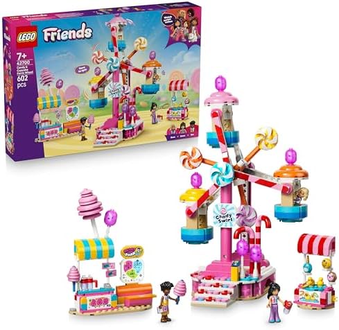 LEGO Friends Roda Gigante de Doces e Cupcakes - Brinquedo Interativo com Jogos de Parque de Diversões, 3 Mini Bonecas e Acessórios - Presente de Aniversário para Meninas a partir de 7 Anos - 42700