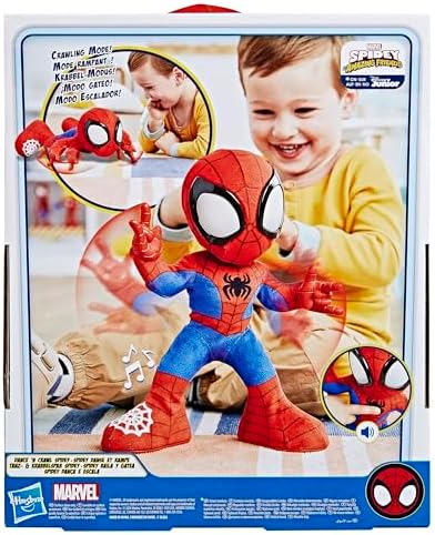 Homem-Aranha e seus Incríveis Amigos Marvel Dança e Rasteja - Brinquedo de Pelúcia Interativo com Sons, Brinquedo Falante do Homem-Aranha para Crianças