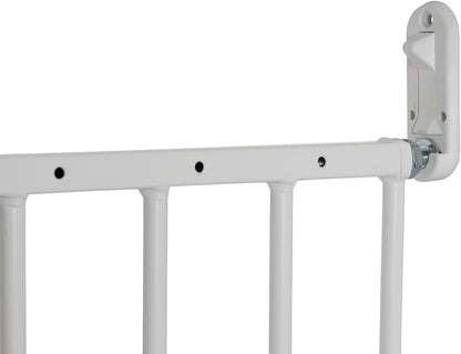 Barrera de seguridad metálica extensible BabyDan Multidan, blanca - Se adapta a aberturas de 62,5 cm a 106,8 cm - Puerta de ajuste con tornillos y presión Munchkin Lindam Sure Shut Axis también es adecuada como puerta para perros