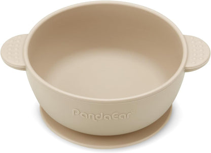 PandaEar Conjunto de 3 Tigelas de Silicone com Ventosa - Tigelas para Alimentação de Bebês e Crianças Pequenas que Não Deslizam - Macias, Seguras e Livres de BPA (Linho Azul e Verde)