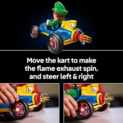 LEGO Mario Kart – Luigi e Mach 8 - Kit de Modelo de Carro e Figura de Personagem da Nintendo para Adultos - Produto Colecionável de Jogos - Ideia de Presente para Fãs - 72050
