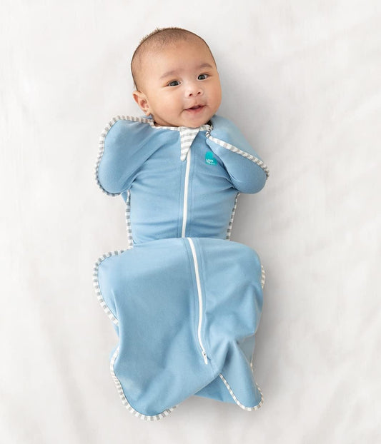 Love To Dream™ Swaddle UP™, Médio 6–8,5 kg – Azul | Ajuste perfeito, promove uma rotina de sono saudável | 1.0 Tog Ideal para primavera e verão (20–24 °C) | Algodão lavável à máquina com zíper duplo