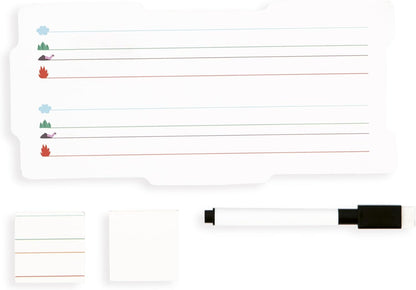 Janod - Aprender a escrever - Ideal para o jardim de infância e educação infantil - Aprender letras - 6 quadros e 78 letras magnéticas - Educacional