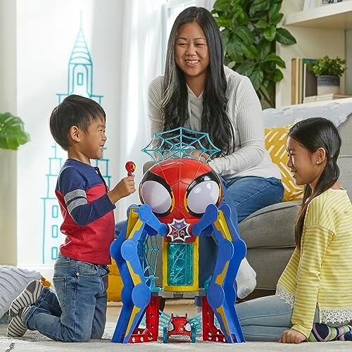Conjunto de Brinquedo Marvel Spidey e Sua Turma: Web-Quarters (QG da Teia) com Boneco do Spidey, Veículo e Acessórios