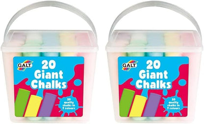 Galt Giz gigante 20 - Giz de calçada extra grande para crianças - Cores vibrantes e brilhantes - Lavável