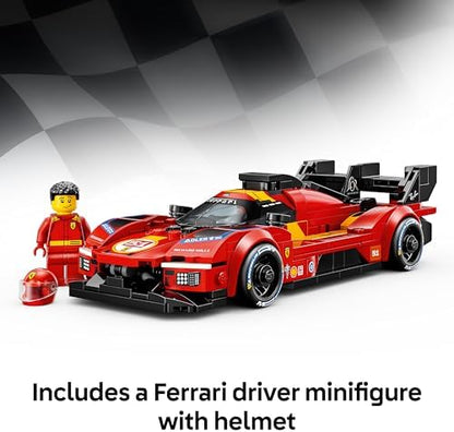 LEGO Speed Champions Ferrari 499P Carro de Corrida - Kit de Modelo STEM com Minifigura Colecionável de Piloto - Presente de Produto de Automobilismo para Meninos e Fãs a partir de 9 Anos - 77261