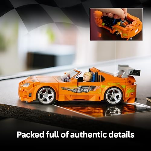LEGO Speed Champions O Toyota Supra MK4 de Velozes e Furiosos - Kit de Montagem com Minifigura do Bryan O'Connor - Presente STEM para Meninos a partir de 10 Anos e Fãs Adolescentes do Filme - 77260