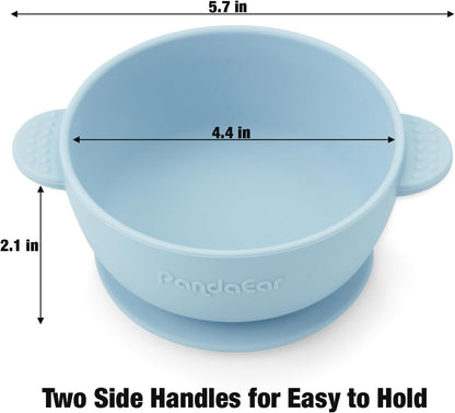PandaEar Tigelas de silicone com ventosa para bebês | Conjunto com 3 tigelas com ventosa para bebês, crianças pequenas e bebês | Conjunto de tigelas para alimentação de bebês | Macias, seguras e livres de BPA,
