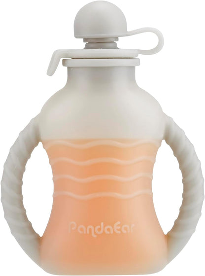 PandaEar 4 Pack Reusable Silicone Baby Food Pouches, Washable Freezer Squeezable Pouch for Toddler Kids, BPA-Free Silicone Refillable Baby Food Storage, 4oz