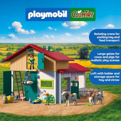 Playmobil | Country | Fazenda Grande | Conjunto com Guindaste de Carga, Estábulos, Muitos Animais e Diversos Acessórios | Para Crianças a partir de 4 Anos | 72160