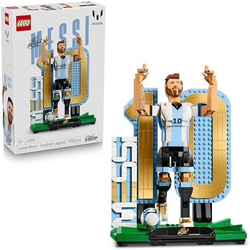 LEGO Editions Lionel Messi – Brinquedo Lenda do Futebol - Kit de Modelo 3D para Exibição - Decoração DIY para Quarto Infantil - Presente para Meninos e Meninas a partir de 12 Anos e Fãs de Esportes Adultos - 43015