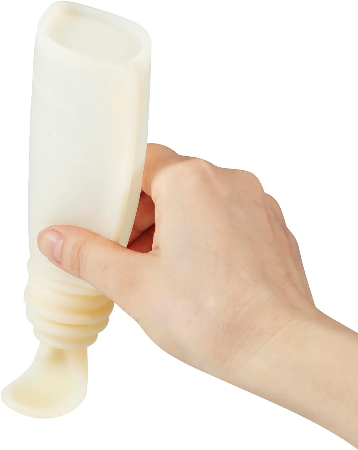 PandaEar Conjunto de 3 saquinhos de silicone reutilizáveis para papinha da, com 3 colheres dosadoras de silicone para purê e armazenamento de alimentos para bebês (cinza claro e nogueira).