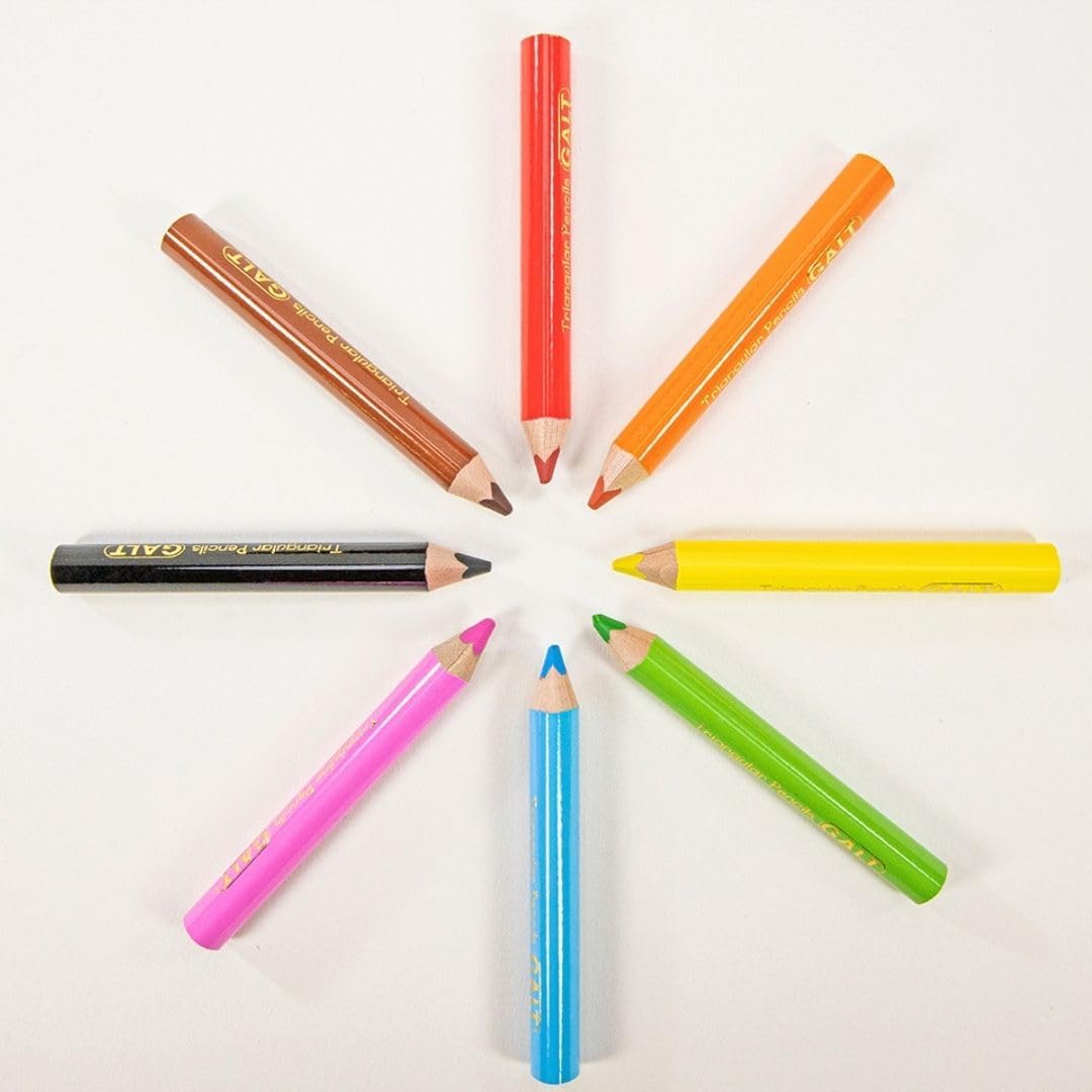 Galt Toys, 8 lápis triangulares, lápis triangulares para crianças a partir de 3 anos