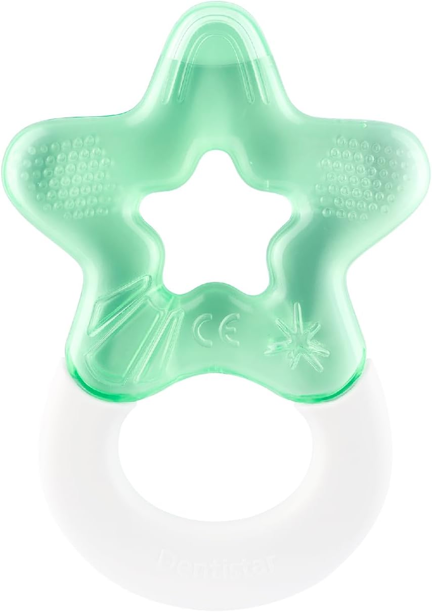 Dentistar Cool Teething Star Teething Baby Toy para bebês de 3 meses ou mais, anel de dentição de silicone macio para dente