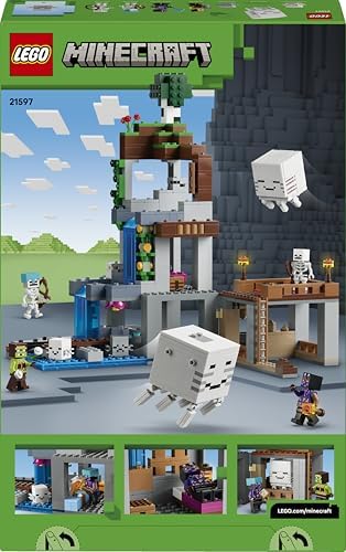 LEGO Minecraft Estação Ghast - Brinquedo com 8 figuras, incluindo 2 esqueletos e 4 Ghasts com acessórios - Decoração para quarto infantil - Presente para gamers a partir de 9 anos - 21597