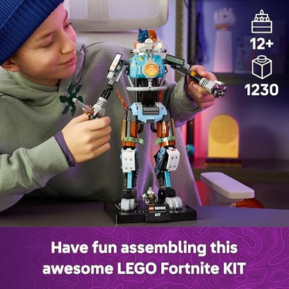 LEGO Fortnite KIT Brinquedo - Figura Interativa com Picareta Garra Poderosa e Roda Giratória para Decoração de Quarto Infantil - Presente Gamer para Meninos, Meninas e Adolescentes a partir de 12 Anos - 77081