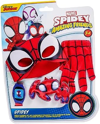 Conjunto de acessórios de fantasia infantil oficial da Rubies Marvel, inspirado no Homem-Aranha e seus incríveis amigos, para o Halloween.