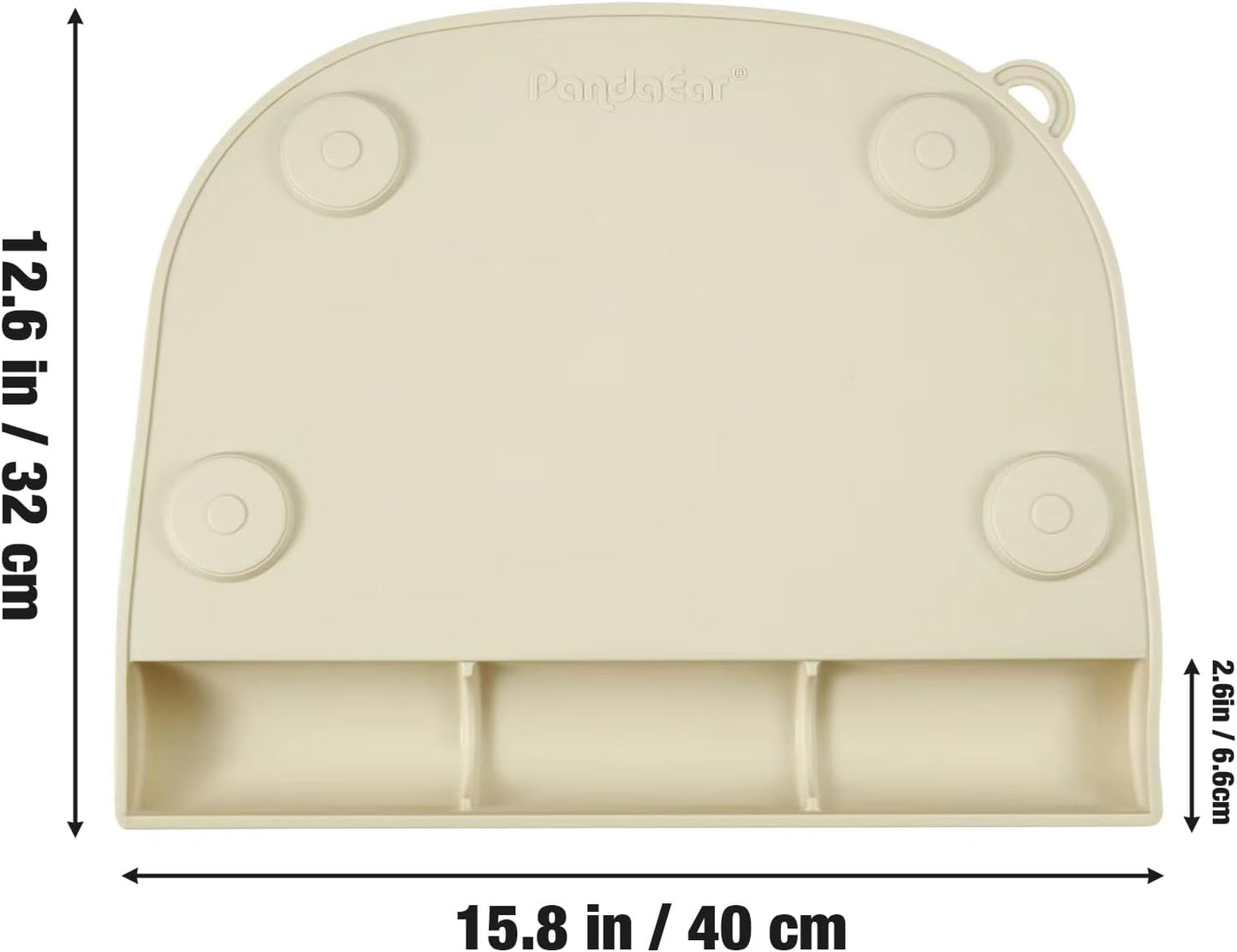 PandaEar Jogo Americano de Silicone com Ventosa (Pacote com 2) para Bebês e Crianças | Jogo Americano Infantil de Grau Alimentício para Mesa de Jantar e Restaurantes | Jogo Americano para Bebê que Adere à Mesa (Rosa + Linho)